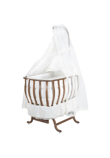 Setaymobilya Doğal Ağaç Beşik, Otantik Lüks Sallanan Beşik + Uyku Seti -Setay