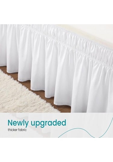 Novahub Bej 4 Boyut 14 İnç Damla Elastik Fırfır Yatak Etekleri 80x60inch 200x150cm Bej