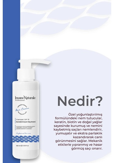 Durulanmayan Saç Bakım Kremi 100 Ml