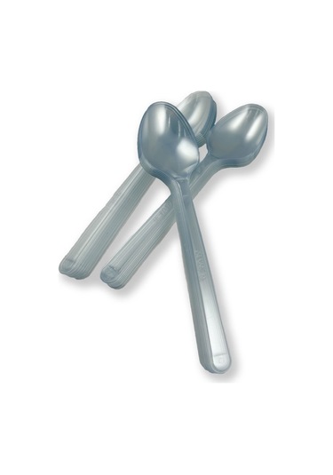 Sert Kalın Plastik Kaşık 1. Kalite Lüks Şeffaf Kaşık 300 Adet Şeffaf