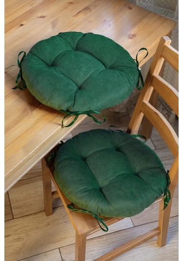Slavıca Sandalye Yastığı Yuvarlak 40x40 Cm 2'li Set 362561807 Yeşil