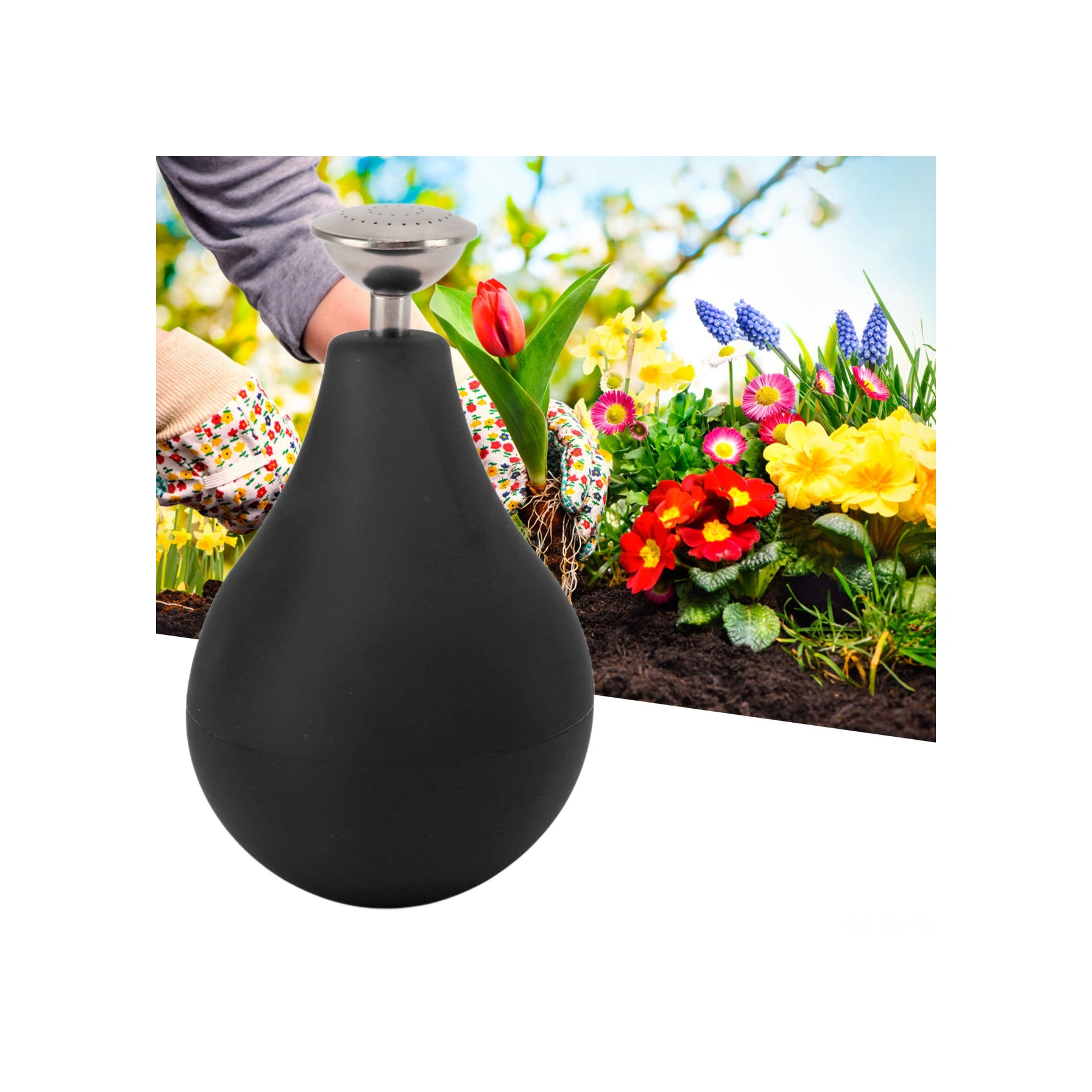 Vkemall Bahçe Sulama Aleti Silikon Long Spout Sulama Kuşağı Ev Bahçesi Bitki Sulama, Temizlik Sprayer Multifonksiyonel 224ml Siyah