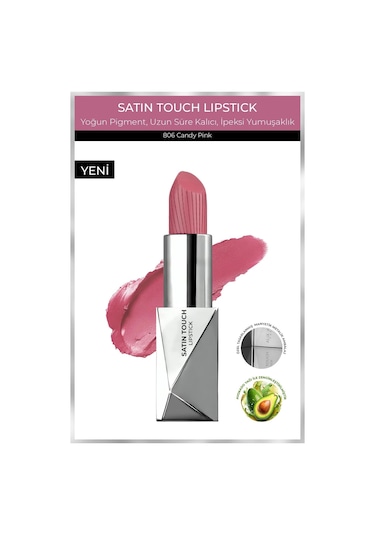 Alix Avien Uzun Süre Kalıcı Nemlendirici Pürüzsüz Etkili Yarı Mat Ruj Satin Touch Lipstick 806 Candy Pink