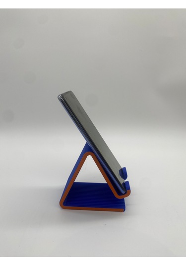 Üçgen Formlu Telefon Standı, 3d Baskı, Mavi