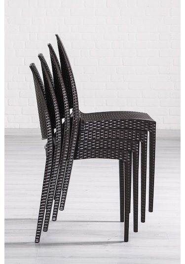 2 Adet Rattan Kahve Sandalye / Balkon-Bahçe-Teras Kahverengi