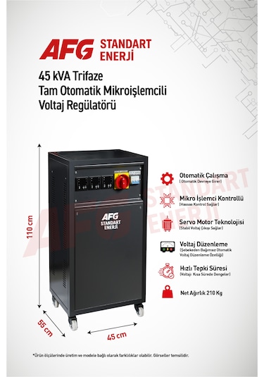 45 Kva Trifaze Tam Otomatik Mikroişlemcili Voltaj Regülatörü