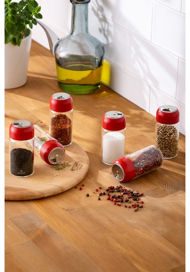 Emsan Simple 6 Parça Baharatlık Kırmızı