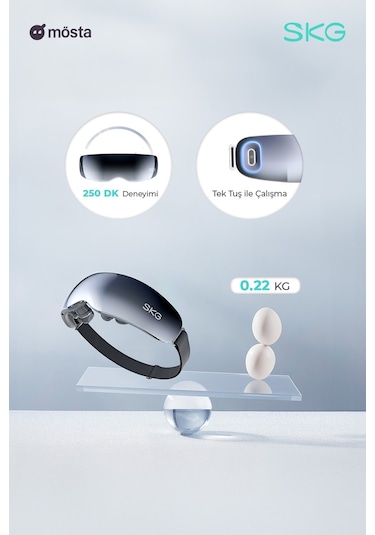 Skg E7-En Taşınabilir Akıllı Göz Masaj Aleti, Geleneksel Shiatsu, Altıncı Çakra Aktivasyonu, Şakak-Göz Çevresi Siyah