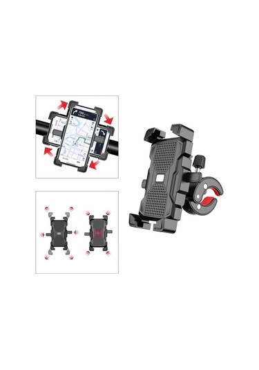 Evrensel Motosiklet Telefon Gps Tutucu Çoğu Telefon Spor Aksesuarı Gri