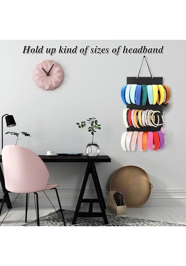Büyük Kapasiteli Kafa Bandı Tutucu Asılı Duvar Saç Aksesuarları Kadın Kızlar Için Standı Beyaz
