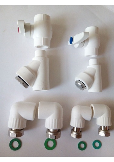 Kombi Alt Bağlantı Seti Plastik Dirsek 8 Parça