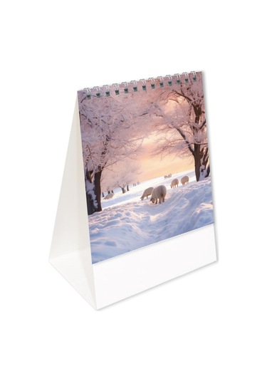 2026 Mevsimler Piramit Masa Takvimi Dikey Masaüstü Takvim 12x19,5 Cm