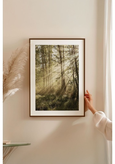 Tek Parça Kahverengi Gerçek Ahşap Çerçeveli Tablo Seti - Model 7 - Ersykhvcrv7