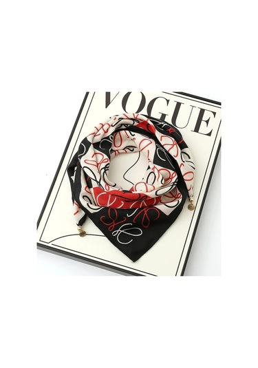 Prosperlink Lüks Manyetik Toka Çizgili İpek Eşarp - Kadın Bahar/sonbahar Moda Boyun Sarar Aksesuarone Sizekadın Floresan Sarı