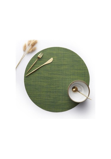 Yeşil 4 Adet Kaymaz Yuvarlak Pvc Placemats Isı Yalıtım Mat Batı İskandinav Tarzı Yemek Paspasları Masa Mat Ev Otel Restoran Dekoru Yeşil