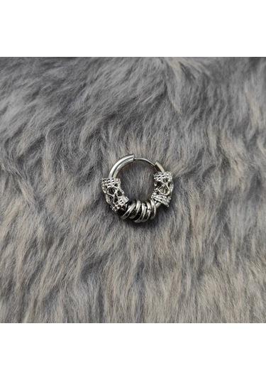 Chavin Çelik Gotik Dizayn Bayan Erkek Tek Küpe et05 Çelik