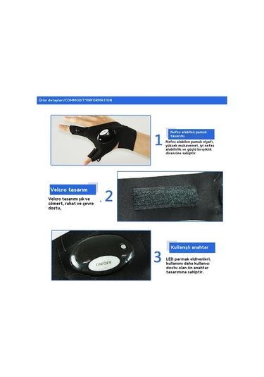 Lyon Led Aydınlatma Acil Onarım Eldivenleri Siyah