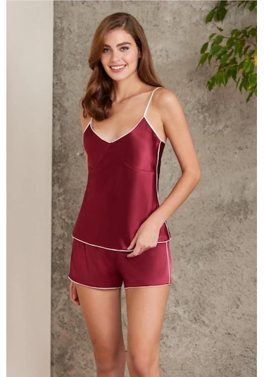 Pierre Cardin 7200 Bordo 4'lü Gecelik Takımı 001