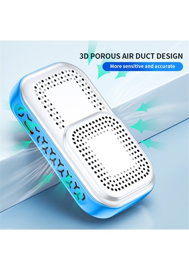 Ximistore9 Taşınabilir 3'ü 1 Arada Co Dedektörü - Sıcaklık, Nem Ve Hava Kalitesi Ölçer Mavi