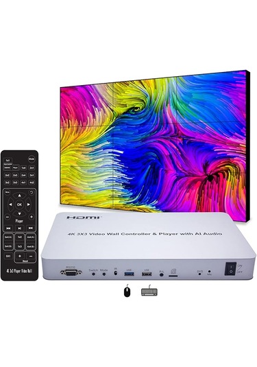 All Lınk Hvw33 4k 3x3 Hdmı Vıdeo Wall Controller