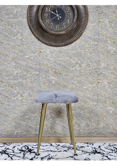 Kare Gold Kaplama Konik Ayaklı Tabure - Oturak - Bar Taburesi - A Çok Renkli