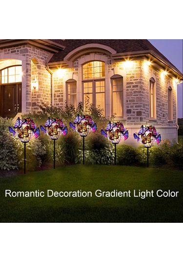 Yifomall Güneş Enerjili Bahçe Aydınlatması: 6 Kelebek 3 Yabanotu, Led Fener, Su Geçirmez, 8-11 Saat Işık Süresi, Bahçe Ve Çimenlik Dekorasyonu
