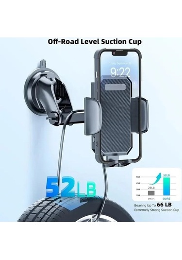 Tysm Joyjadehub Yerçekimi Araç Telefonu Tutucu Montaj Standı Vantuz 1pc - Uzun Kol, Tek Elle Kullanım İmkanı 1pc