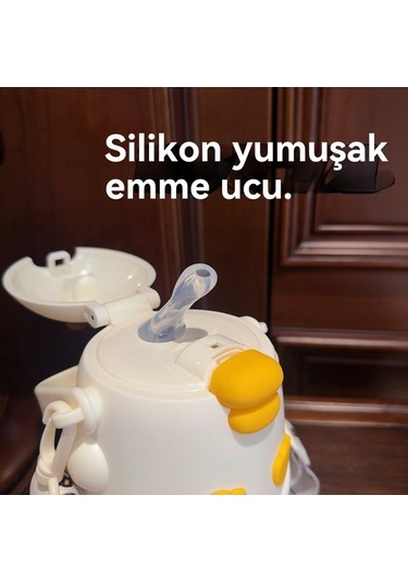 Maoyaya Sevimli Ördekçik Pembe Termos Bardağı - Renkli Ve Şık Pembe