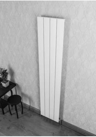 Warma Drama Dikey Alüminyum Radyatör 375x1800 Pütürlü Beyaz Ral 9016