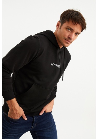 Mysport 201950 Erkek Kapüşonlu Sweatshirt-siyah Siyah
