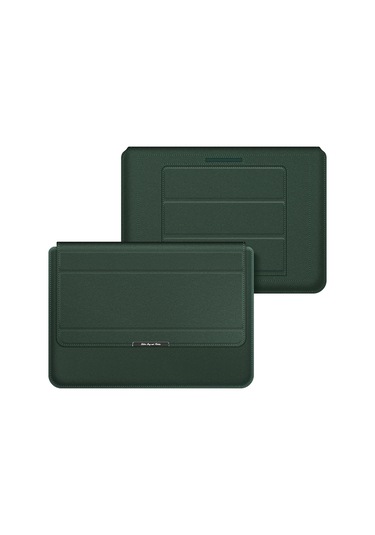 4'ü 1 Arada Evrensel Dizüstü Bilgisayar Tutucu Pu Su Geçirmez Koruma Bilek Dizüstü Bilgisayar Çantası, Boyut: 15 / 16 İnç Yeşil