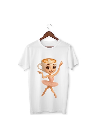 Ballerina Cappuccino Tişört Çocuk T-shirt Italıan Braınrot Yetişkin Unisex Tişört Beyaz