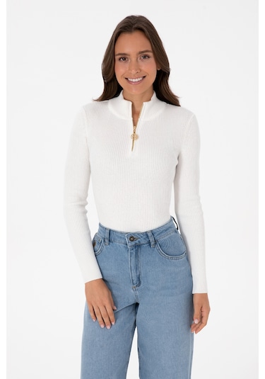 U.s. Polo Assn. Kadın Ekru Kazak /triko 50316869-vr019 Ecru
