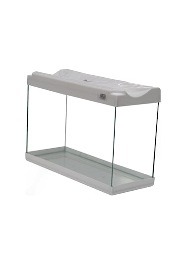 Kanki Pet KP3018 Renkli Kapak Mini Akvaryum Beyaz