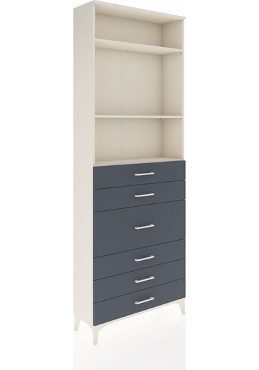 Arges Dolap 3 Raflı 7 Çekmeceli 2 Kapaklı 88x30x243 Aytaşı-antrasit Aytası