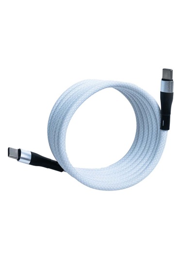 Bmcc-04 Beyaz Usb-c-c Manyetik Kablo 1 M, 100 W Süper Hızlı Şar