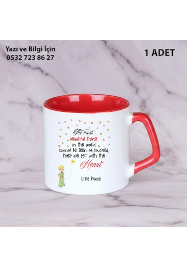 Küçük Prens Baskılı The Little Prince Kupa Bardak Kısakırmızı
