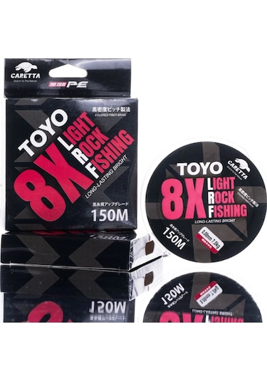 Caretta Toyo Red 8x Light Rock Fishing 150 Mt İp Misina 0.07 Mm