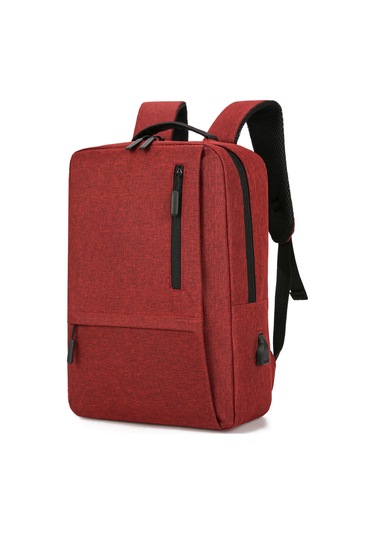 Moveevo Kırmızı Su Geçirmez Oxford Kumaş 15.6 İnç Alt Boyutlar Uyumlu Fashion Klasik Dizüstü Bilgisayar Sırt Çantası A01 Kırmızı