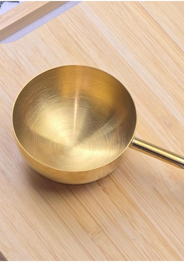 Ahşap Saplı Gold Ölçü Kaşığı - Kahve Ölçüm Kaşığı - 60 Ml Gold