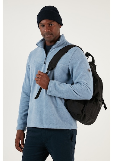 Buratti Slim Fit Yarım Fermuarlı Yumuşak Dokulu Şardonlu Kışlık Erkek Polar 59060011 Koyu Mavi