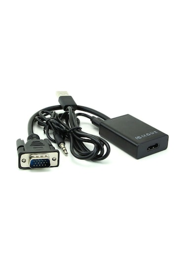 Vga To Hdmi Ses Video Dönüştürücü Çevirici Kablo Converter