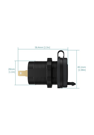 Springsun Yeni Qc3.0 Usb A+c Tip Şarj Cihazı, Mavi Uçlu, Su Geçirmez, 12v-24v Çift Çıkışlı