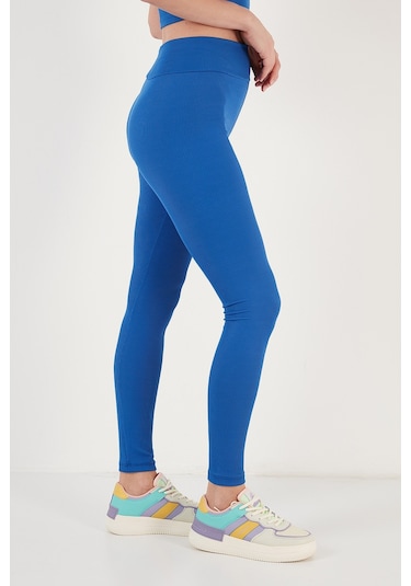 Lela Esnek Slim Fit Toparlayıcı Yüksek Bel Bayan Tayt 5865552 Saks