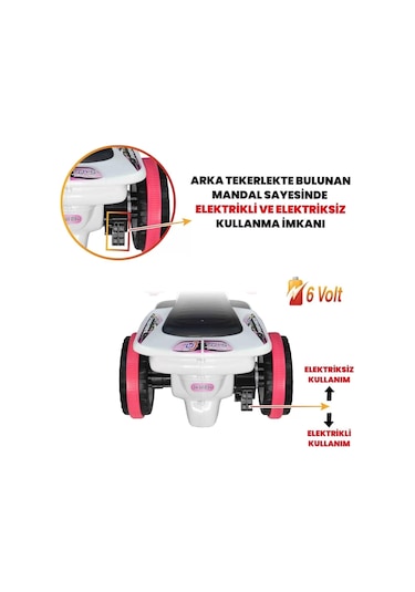 Kumandalı Akülü Araba 6 Volt 2-4 Yaş Prenses
