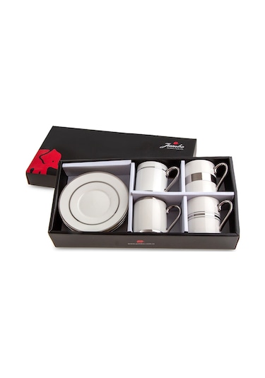 Jumbo Luces Platin 4 Kişilik Kahve Fincan Takımı Platin