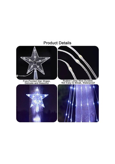Bahçe Partileri Ve Düğünler İçin Su Geçirmez 2m X 9 Yıldızlı Noel Ağacı Işıkları B Çok Renkli