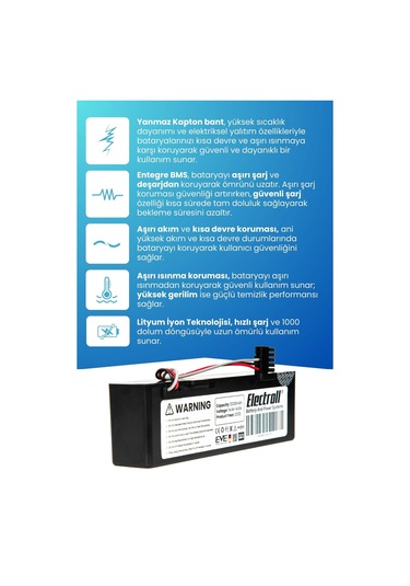 Viomi V-rvclmb21b Uyumlu Batarya 3200mah Kutulu Robot Süpürge Pili