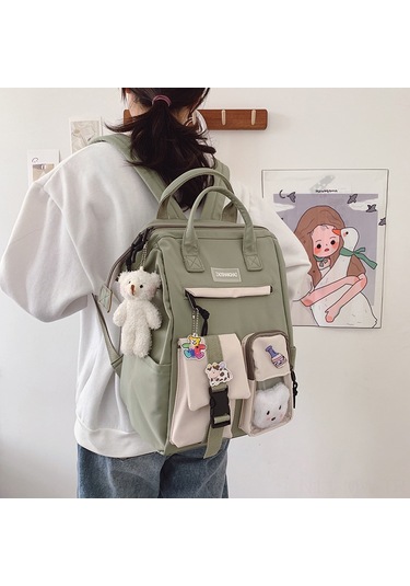 Moveevo Büyük Kapasiteli Kore Tarzı Sırt Çantası - Şık Ve Konforlu Üniversite Çantası, Kırmızı Renk Seçeneği Pembe