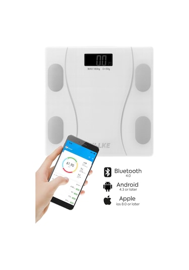 Walke Premium Uygulama Bağlantılı Akıllı Baskül Beyaz